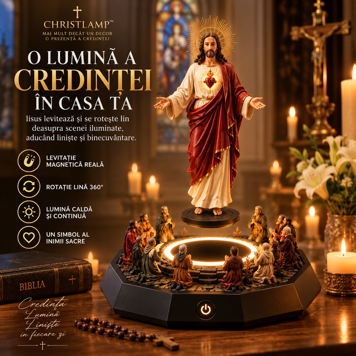 Statuie Isus Levitantă ChristLamp™