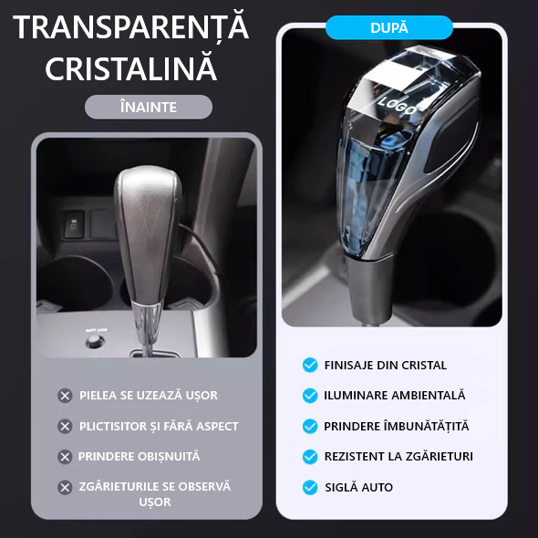 Schimbator auto RGB din cristal - Eleganta pentru masina ta 🚗