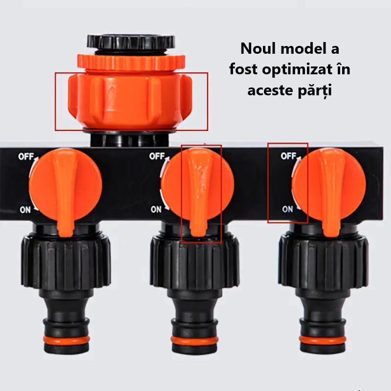 Conector furtun de grădină cu 4 căi