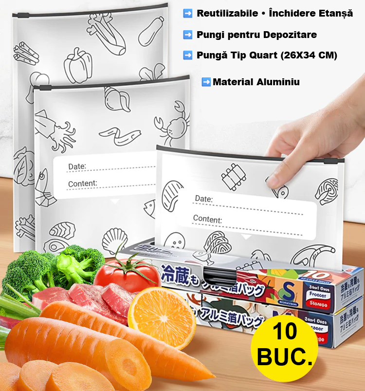 FreshZip™ – Pungi Reutilizabile Etanșe