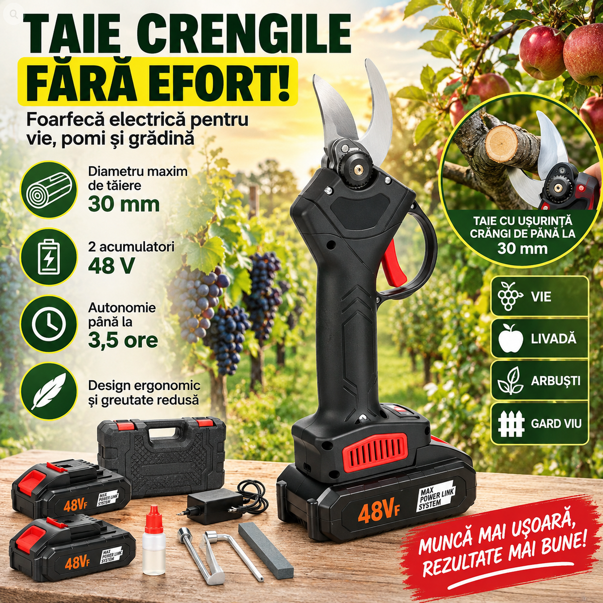 Foarfecă Electrică cu Acumulator VitaCut Pro™