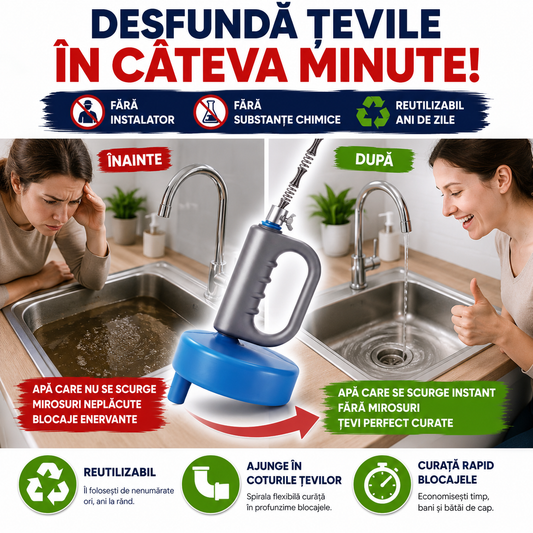 Desfundator Manual cu Arc Spiralat DrainTornado™