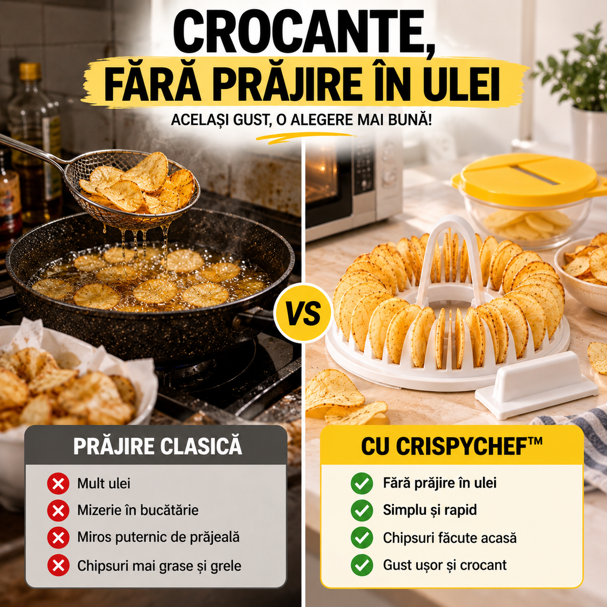 Set Aparat Chipsuri la Microunde CrispyChef™