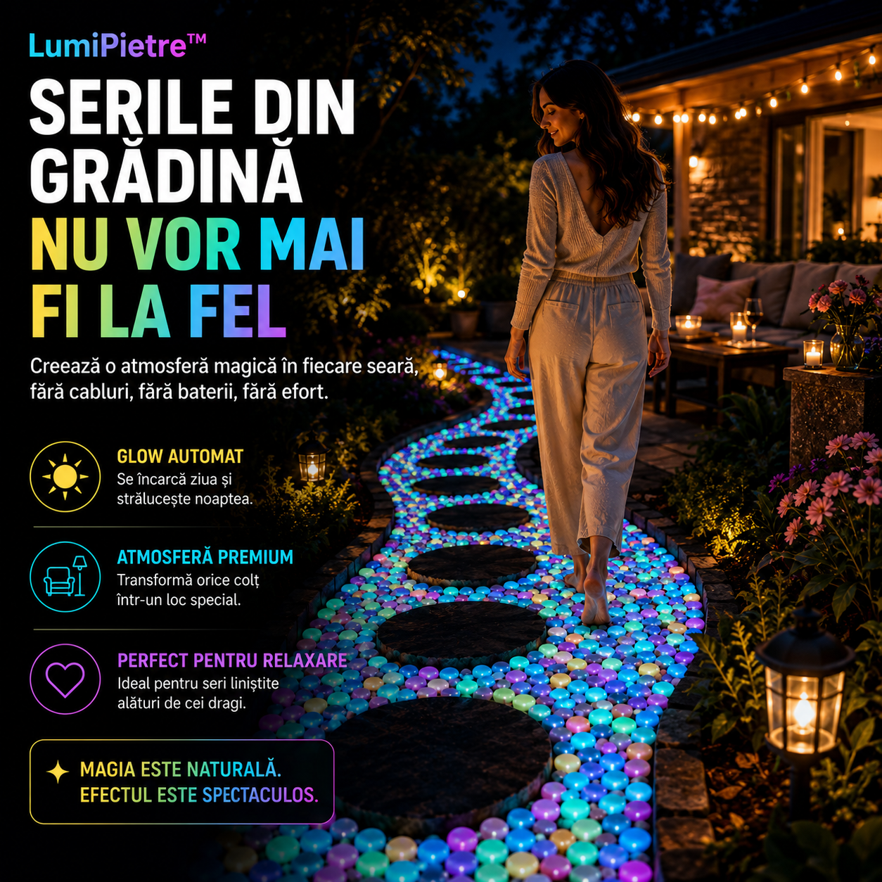 LumiPietre™ Grădina ta strălucește noaptea