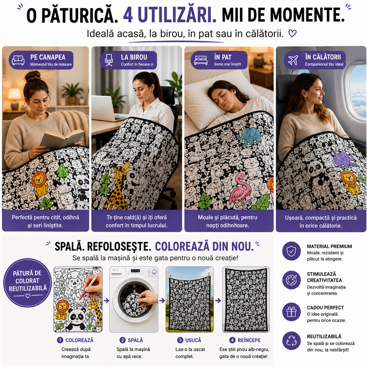 🎨 Pătură de Colorat Softhue™