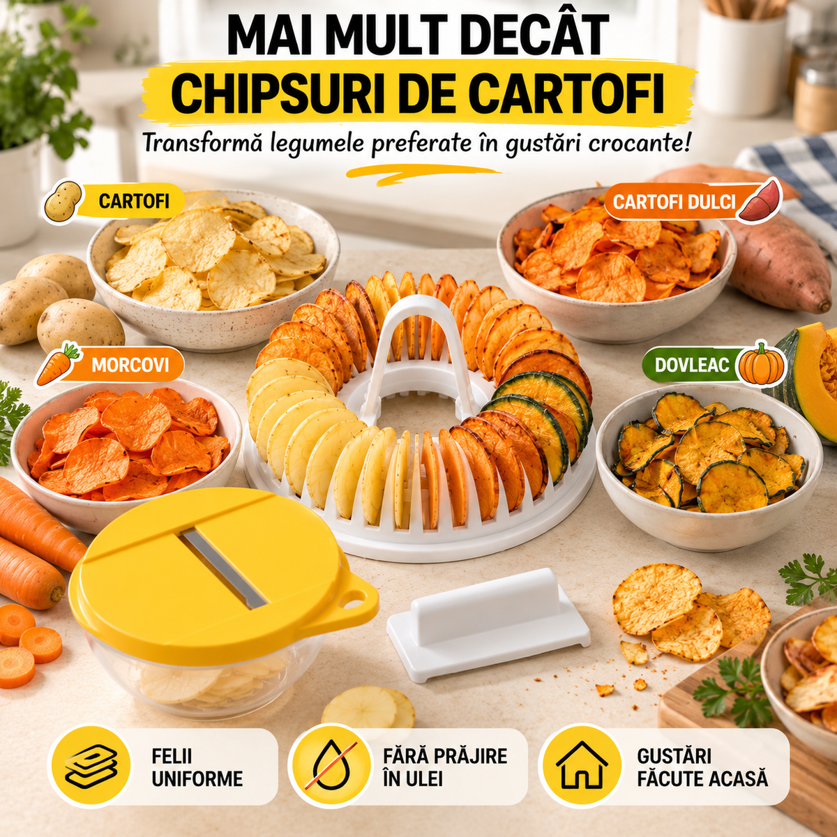 Set Aparat Chipsuri la Microunde CrispyChef™