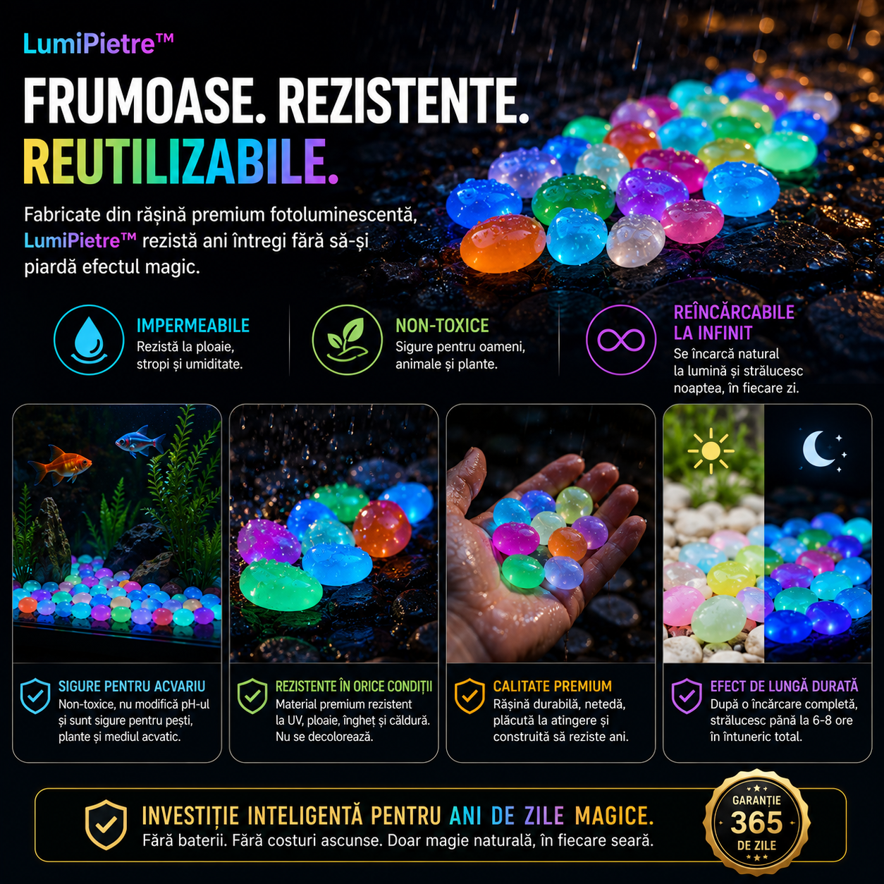 LumiPietre™ Grădina ta strălucește noaptea