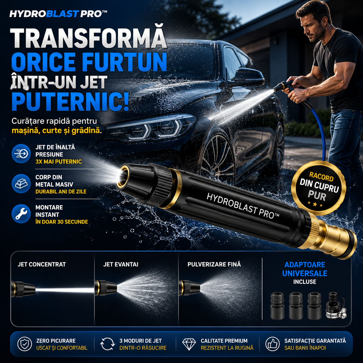 Pistol cu Jet de Înaltă Presiune — HydroBlast Pro™