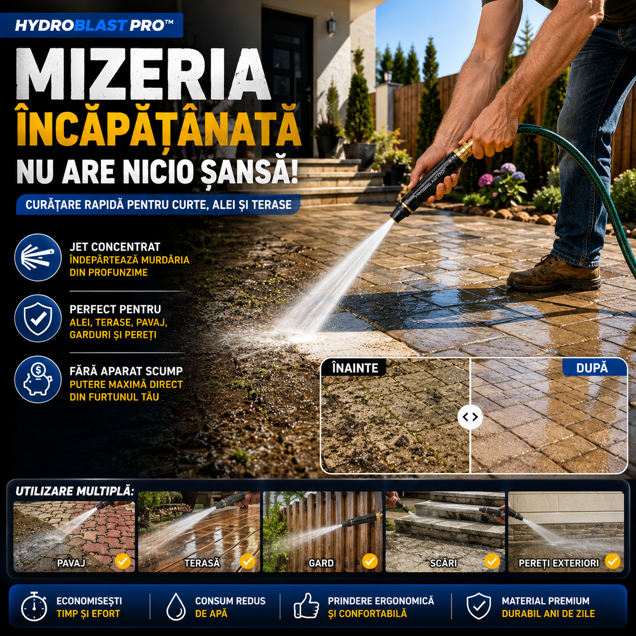 Pistol cu Jet de Înaltă Presiune — HydroBlast Pro™