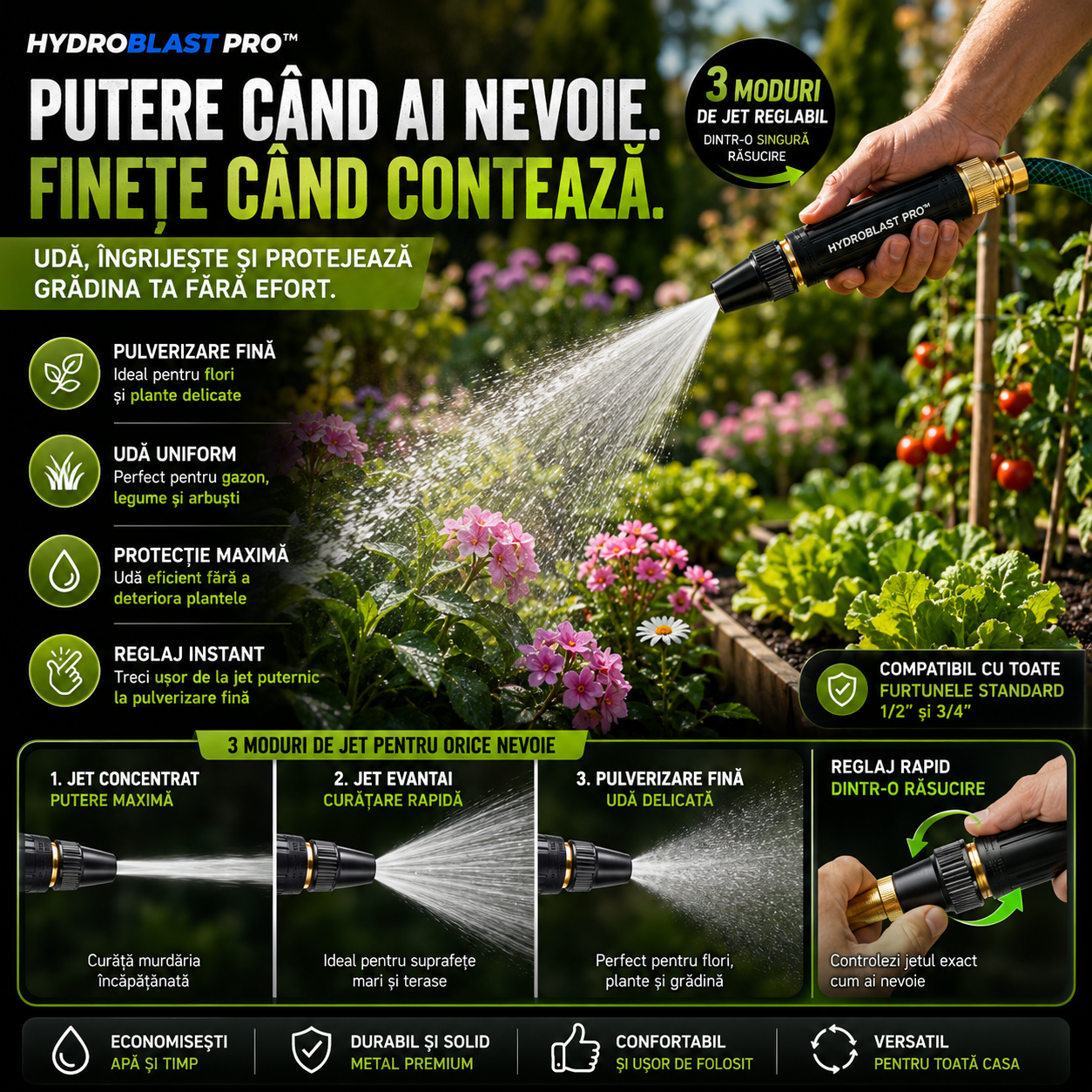 Pistol cu Jet de Înaltă Presiune — HydroBlast Pro™