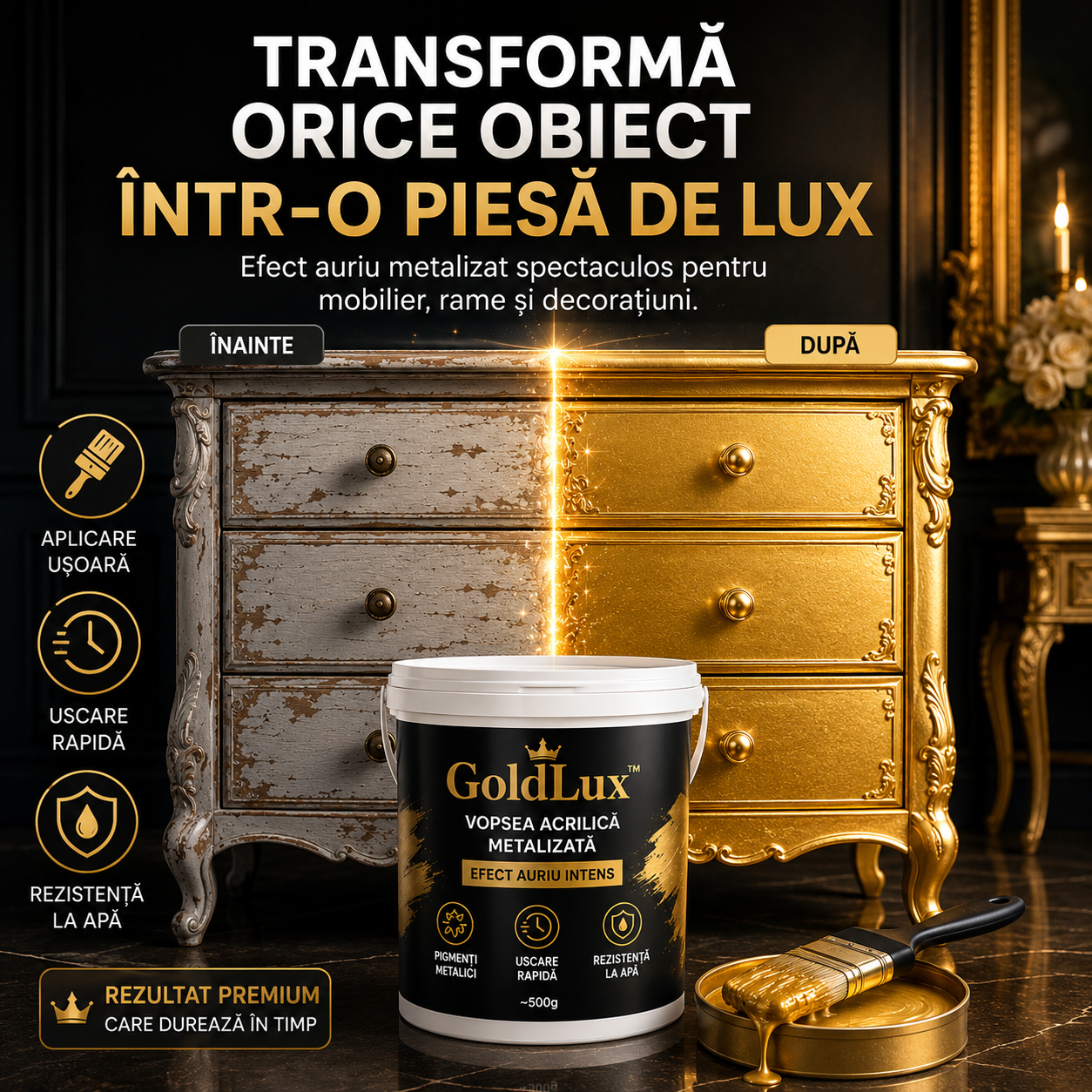 Vopsea Lichidă Aurie GoldLux™