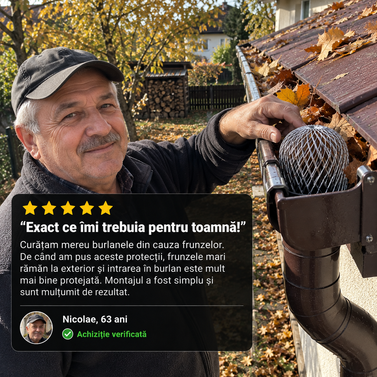 Set 4 Protecții Jgheab și Burlan FrunzeStop™