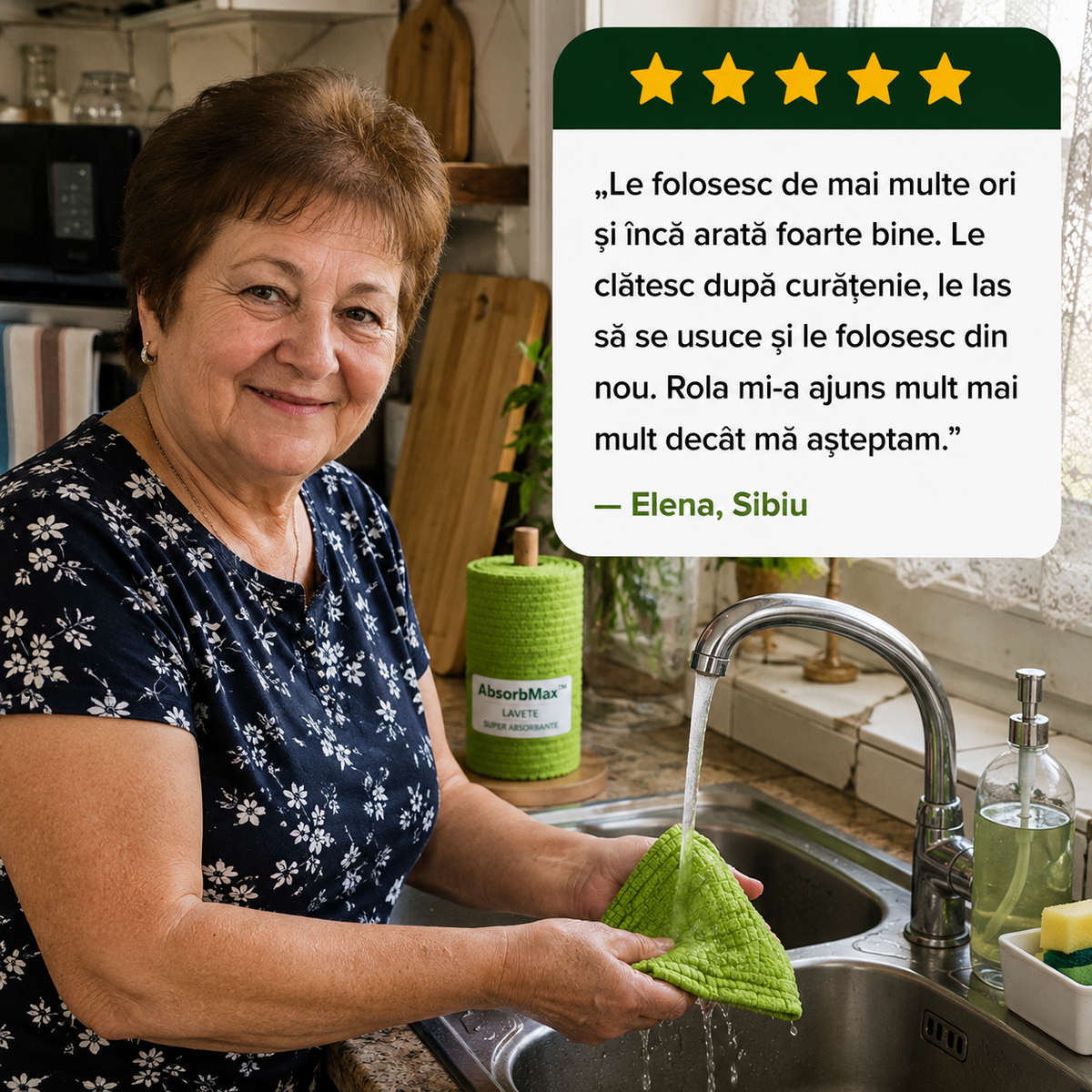Rolă Lavete Microfibră Reutilizabile AbsorbMax™